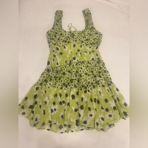 Chic Floral Green Sundress